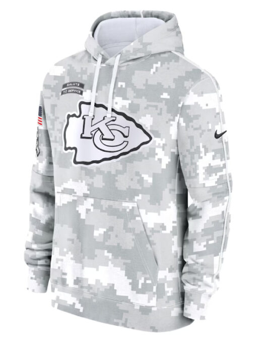 Kansas City Chiefs Camo 2024 Salute To Service Club Fleece Hoodie