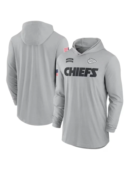 Kansas City Chiefs Salute To Service 2024 Long Sleeve Hooded T-Shirt