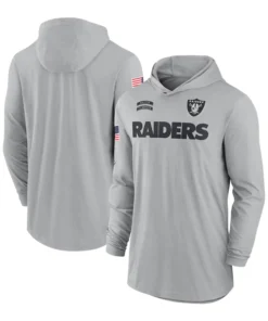 Las Vegas Raiders 2024 Salute To Service Long Sleeve Hooded T-Shirt