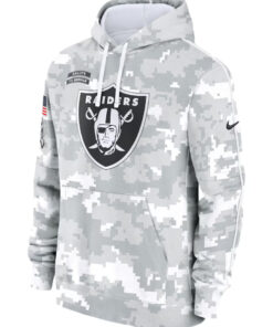 Las Vegas Raiders Camo 2024 Salute To Service Club Fleece Pullover Hoodie