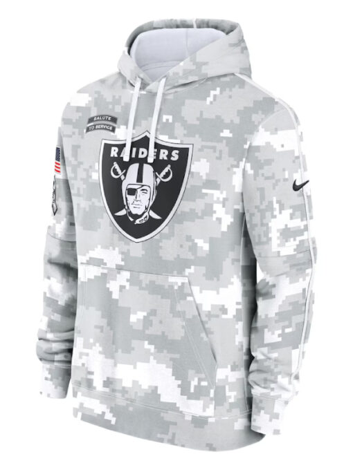 Las Vegas Raiders Camo 2024 Salute To Service Club Fleece Pullover Hoodie