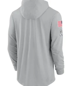 Las Vegas Raiders Salute To Service Long Sleeve Hooded T-Shirt