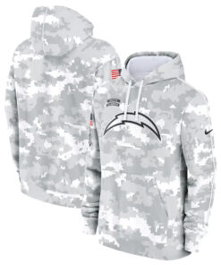 Los Angeles Chargers Camo 2024 Salute To Service Club Hoodie