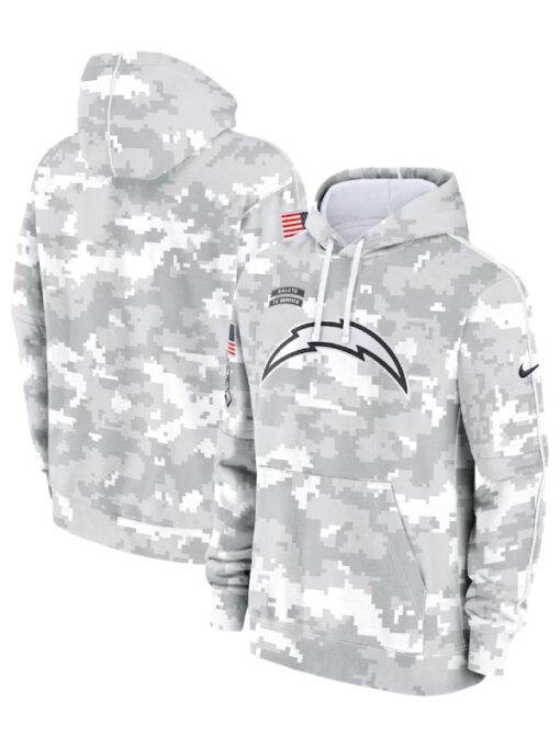 Los Angeles Chargers Camo 2024 Salute To Service Club Hoodie