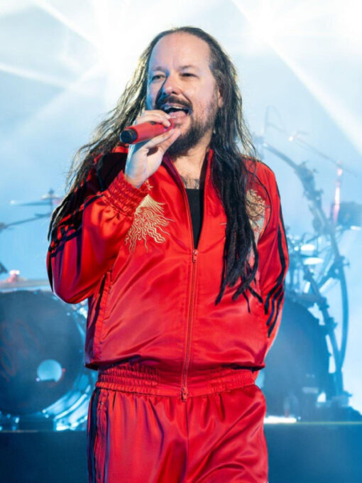 Los Angeles Concert Jonathan Davis Black Stripes Red Tracksuit