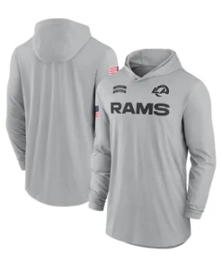 Los Angeles Rams 2024 Salute To Service Long Sleeve Hooded T-Shirt