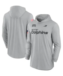 Miami Dolphins 2024 Salute To Service Long Sleeve Hooded T-Shirt