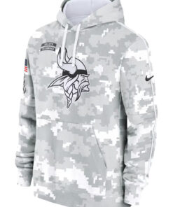 Minnesota Vikings 2024 Salute To Service Club Camo Hoodie