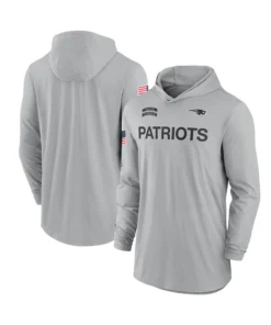 New England Patriots 2024 Salute To Service Long Sleeve Hooded T-Shirt