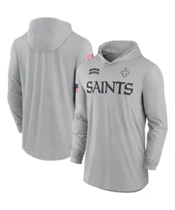 New Orleans Saints 2024 Salute To Service Long Sleeve Hooded T-Shirt