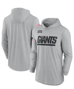 New York Giants 2024 Salute To Service Long Sleeve Hooded T-Shirt