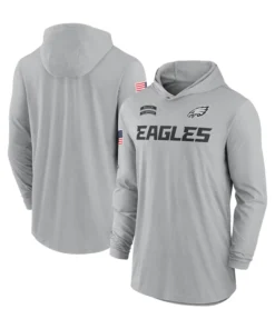 Philadelphia Eagles 2024 Salute To Service Long Sleeve Hooded T-Shirt