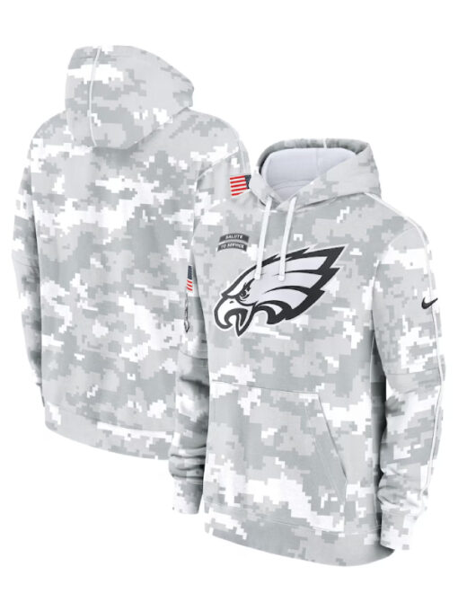 Philadelphia Eagles Camo 2024 Salute To Service Club Hoodie