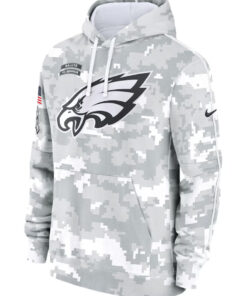 Philadelphia Eagles Camo 2024 Salute To Service Club Pullover Hoodie