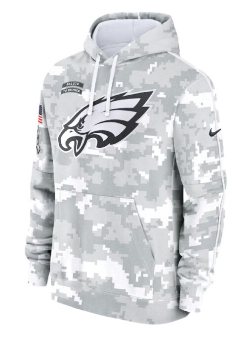 Philadelphia Eagles Camo 2024 Salute To Service Club Pullover Hoodie