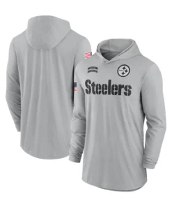 Pittsburgh Steelers 2024 Salute To Service Long Sleeve Hooded T-Shirt