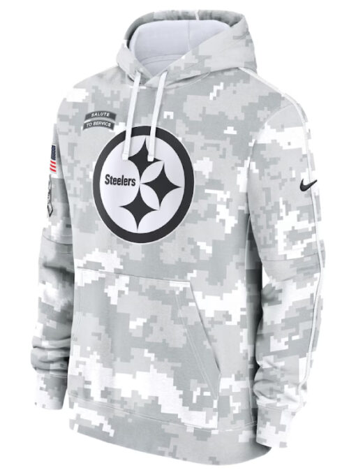 Pittsburgh Steelers Camo 2024 Salute To Service Club Fleece Hoodie