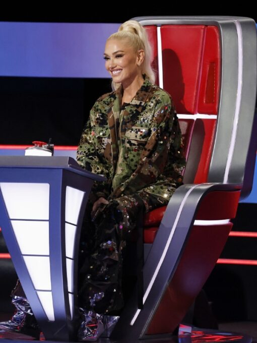 Voice Season 26 Gwen Stefani Sequin Camouflage Print Jacket