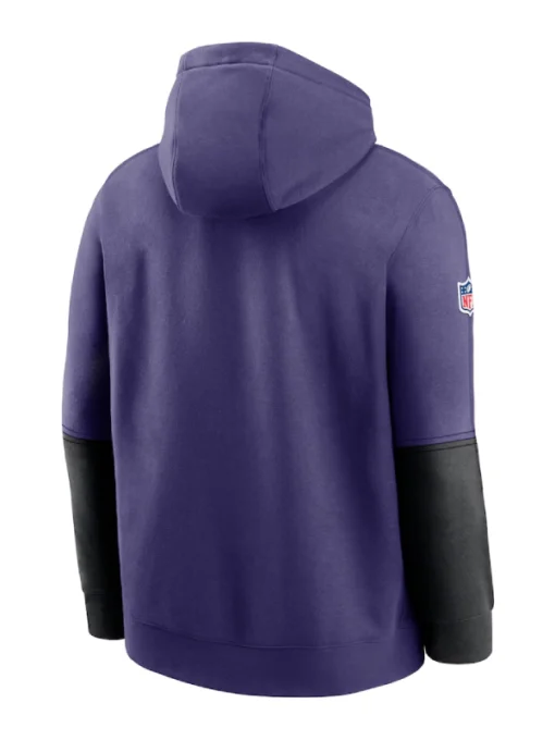 Baltimore Ravens 2024 Sideline Club Pullover Purple Hoodie