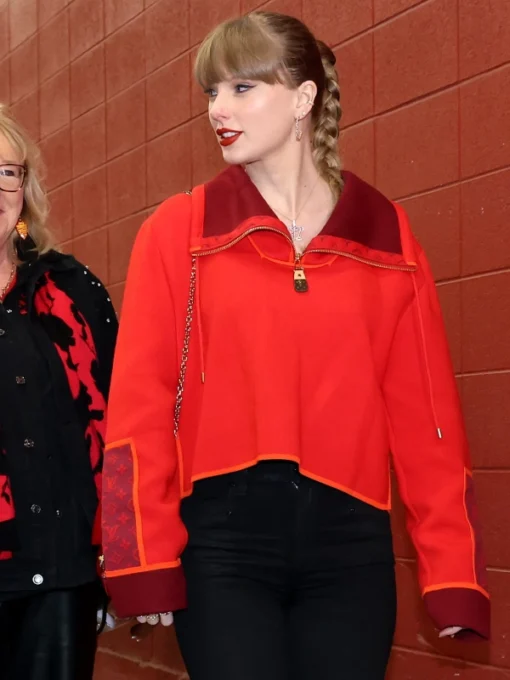 Chiefs Game Taylor Swift Red Half Zip Sweater