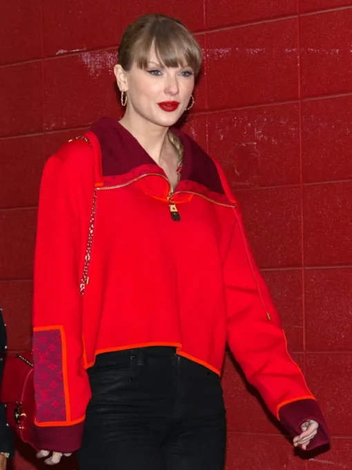 Game Chiefs Taylor Swift Red Half Zip Sweater