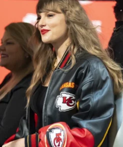 Kansas City Chiefs Vintage Taylor Swift Leather Bomber Jacket