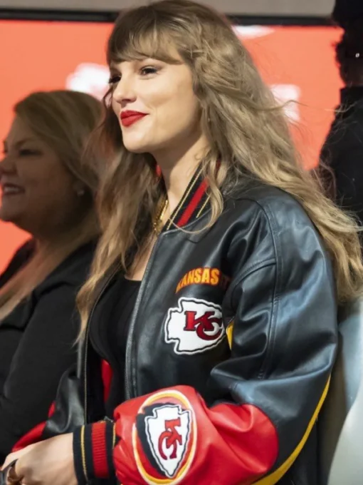 Kansas City Chiefs Vintage Taylor Swift Leather Bomber Jacket