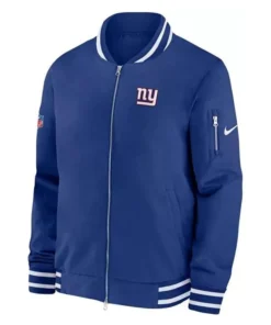 New York Giants Full-Zip Blue Bomber Jacket