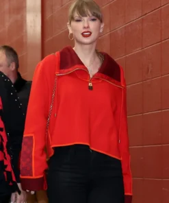 Taylor Swift Half Zip Red Sweater