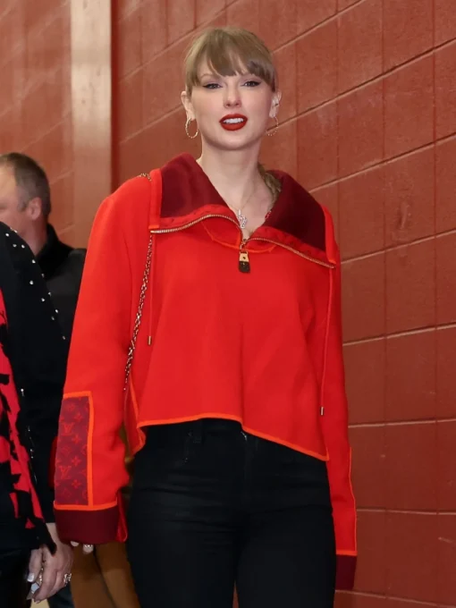 Taylor Swift Half Zip Red Sweater