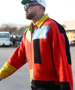 Travis Kelce Multicolor Patchwork Wool Jacket