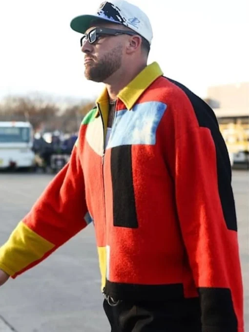 Travis Kelce Multicolor Patchwork Wool Jacket