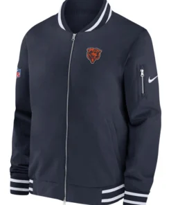 Chicago Bears Sideline Coach Blue Bomber Jacket