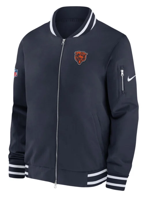 Chicago Bears Sideline Coach Blue Bomber Jacket