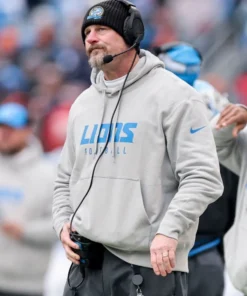 Lions Football Dan Campbell Grey Hoodie