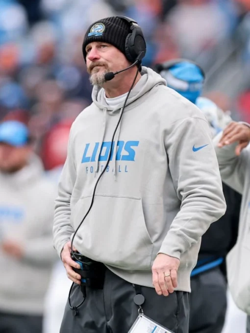 Lions Football Dan Campbell Grey Hoodie