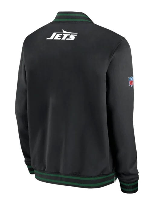 Sideline New York Jets Coach Black Bomber Jacket