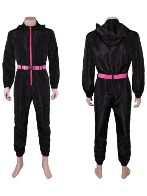 Squid Game Guard Black Jumpsuit With Belt