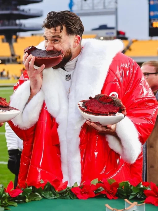 Travis Kelce Red Christmas Coat