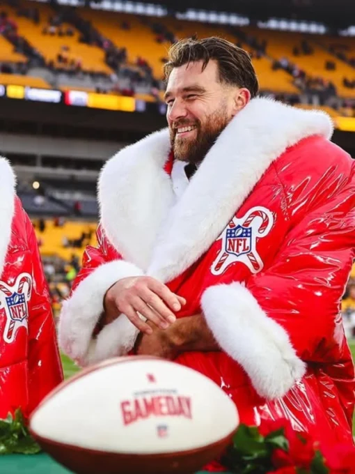 Travis Kelce Red Santa Christmas Coat