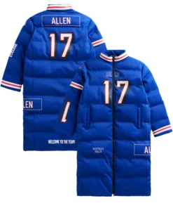 Buffalo Bills Josh Allen Puffer Long Coat