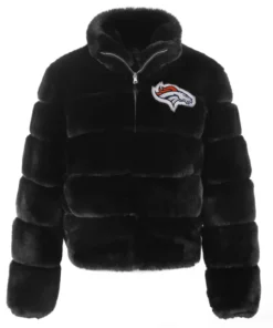 Denver Broncos Black Faux Fur Jacket