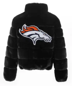 Denver Broncos Faux Fur Black Jacket