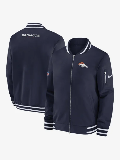 Denver Broncos Sideline Coach Blue Bomber Jacket