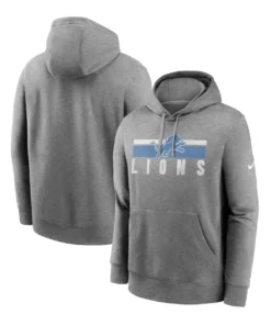 Detroit Lions Heather Charcoal Club Hoodie