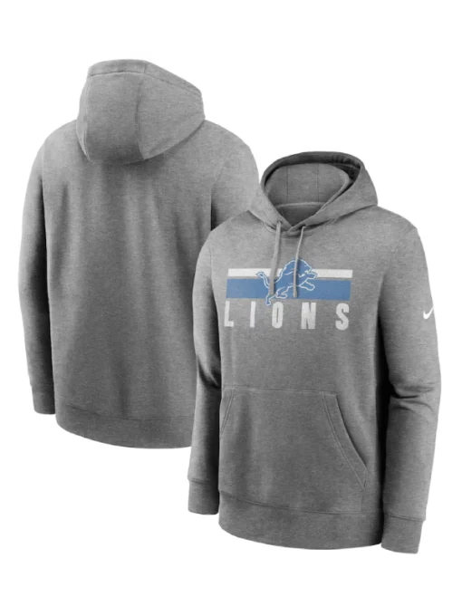 Detroit Lions Heather Charcoal Club Hoodie