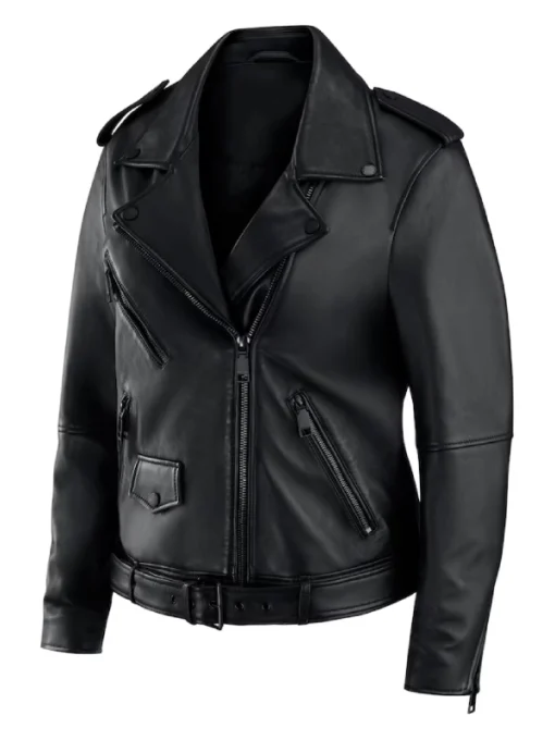 Erin Andrews Super Bowl LIX Black Leather Jacket