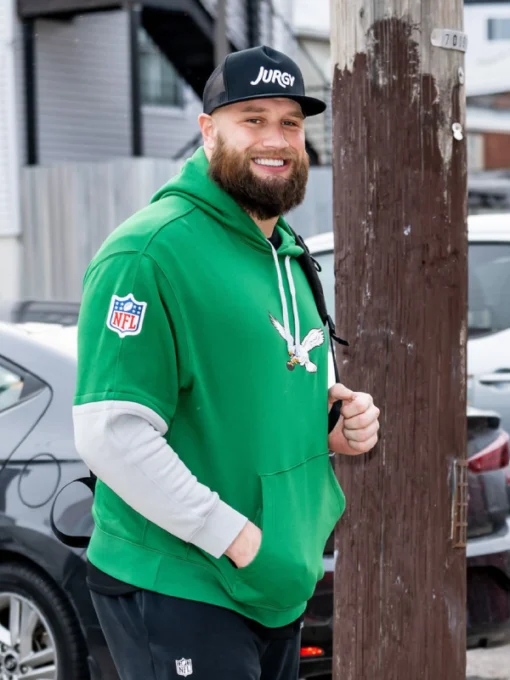 Lane Johnson Philadelphia Eagles Green Hoodie