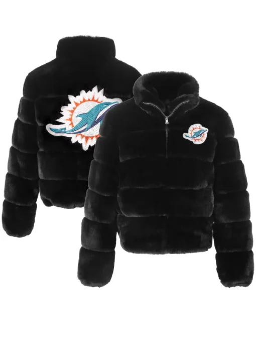 Miami Dolphins Faux Fur Jacket