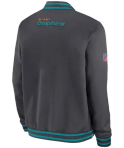 Miami Dolphins Sideline Coach Grey Bomber Jacket